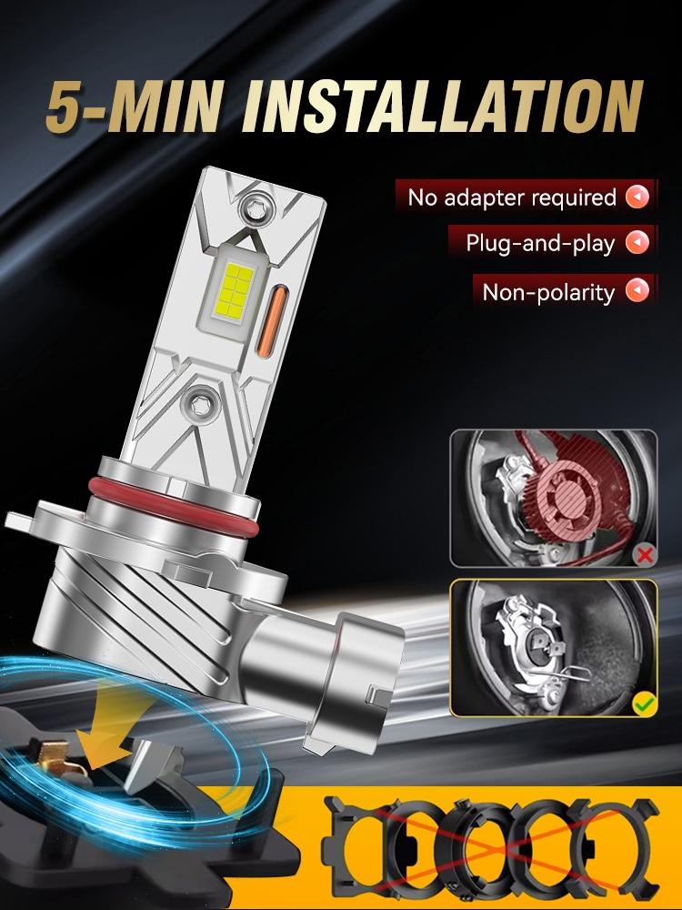 2Pcs 50000LM H7 H4 H1 H11 H8 H9 LED Headlight Bulbs Fanless 6000K White 9005 HB3 High Low Beam 9006 HB4 Vehicle Light Driving Lamp 12V