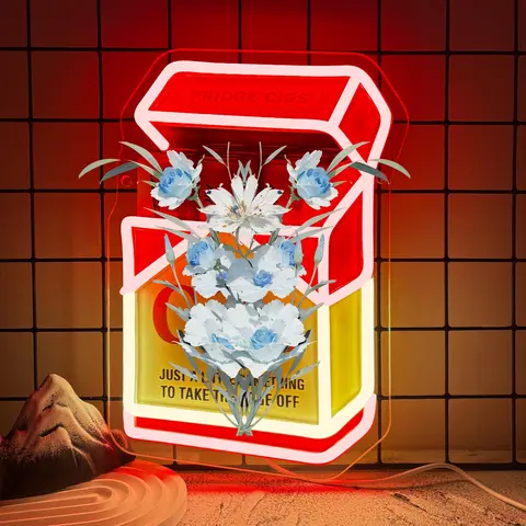 Fridge Cigs Neon Sign, Dimmable Drink-Themed Decorative Atmosphere Lighting for Bar, Man Cave, Shop or Bedroom Decor, Gift for Christmas and Birthdays #GLOBAL PICKS