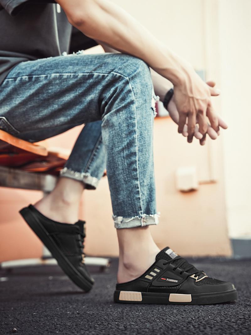 Men's Fashionable Patchwork Design Slip on Mules, Casual Comfortable Breathable Non-slip Rubber Sole Mules, Street Style Shoes for Daily Wear, Casual Shoes Clogs