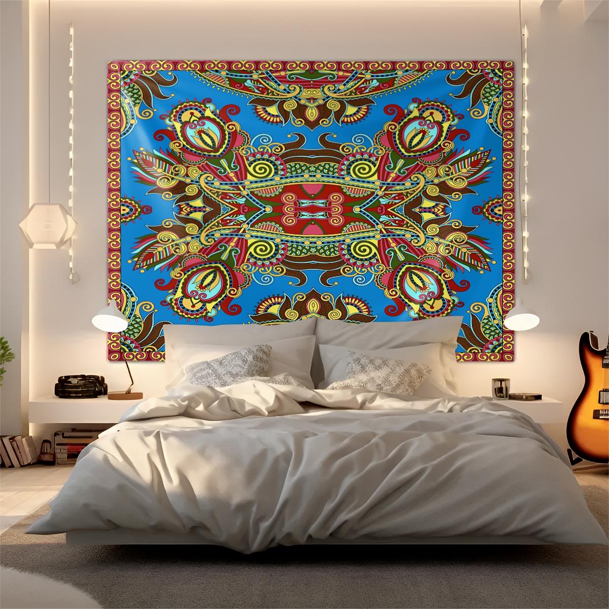 1Pcs Boho Paisley Printed Tapestry, Vintage Ethnic Style Wall Hanging, Soft Durable Decorative Tapestries, Vibrant Digital Print Art Tapestrys, Ideal for Living Room, Bedroom, Dorm, Studio, Home Wall Decor