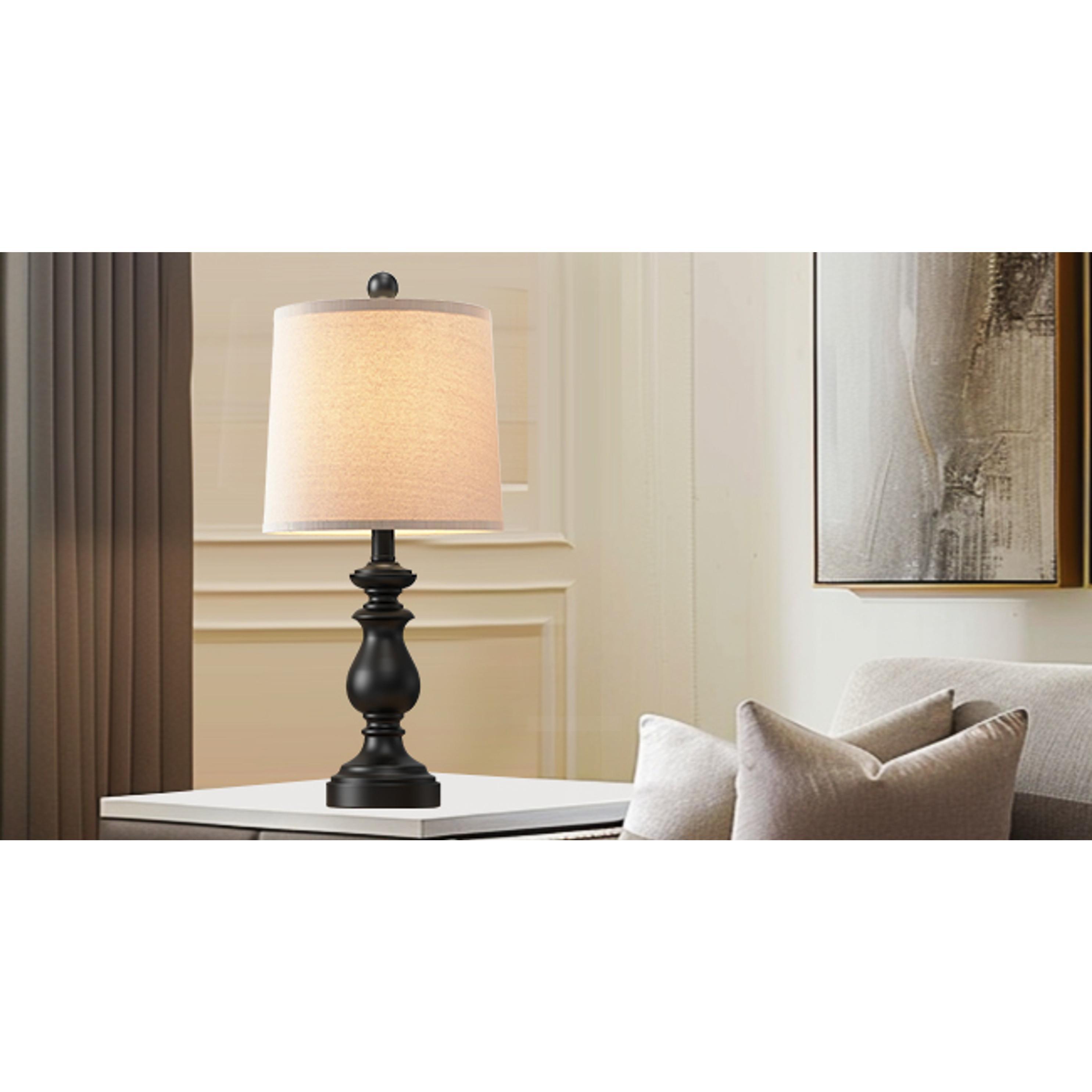 Traditional Table Lamp Set of 2, Rustic Farmhouse Table Lamps for Living Room Bedroom, 22" Bedside Desk Lamps Vintage Nightstand Lamps with Linen Shades, Black