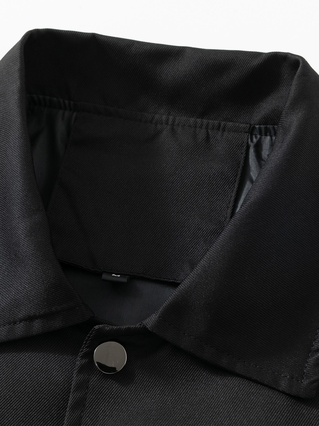 Men's Spring and Autumn Lightweight Casual Jacket - Simple Office Solid Color Light Business Style Collar Jacket, Button Front and Button Closure Design, Machine Washable, Polyester Fiber, Suitable for Daily Leisure, Work and Formal occasions