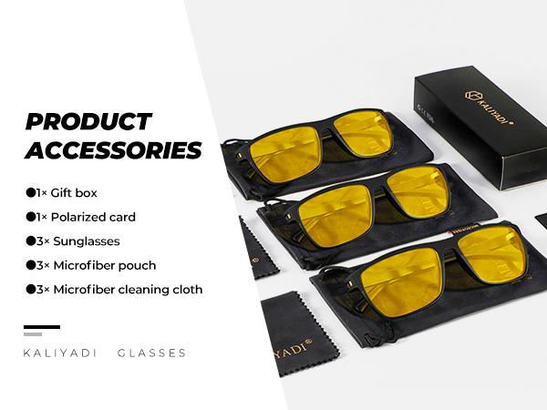KALIYADI Night Vision Glasses for Men Women Classic Design Anti-glare polarized yellow lenses reduce glare from oncoming headlights and reflections Enhance nighttime driving safety