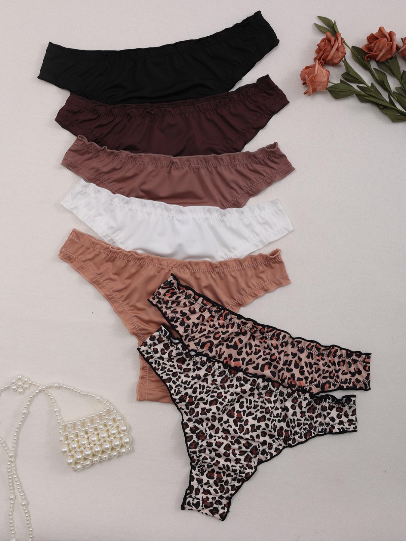 7PCS Bow, Milk Silk Women's Briefs