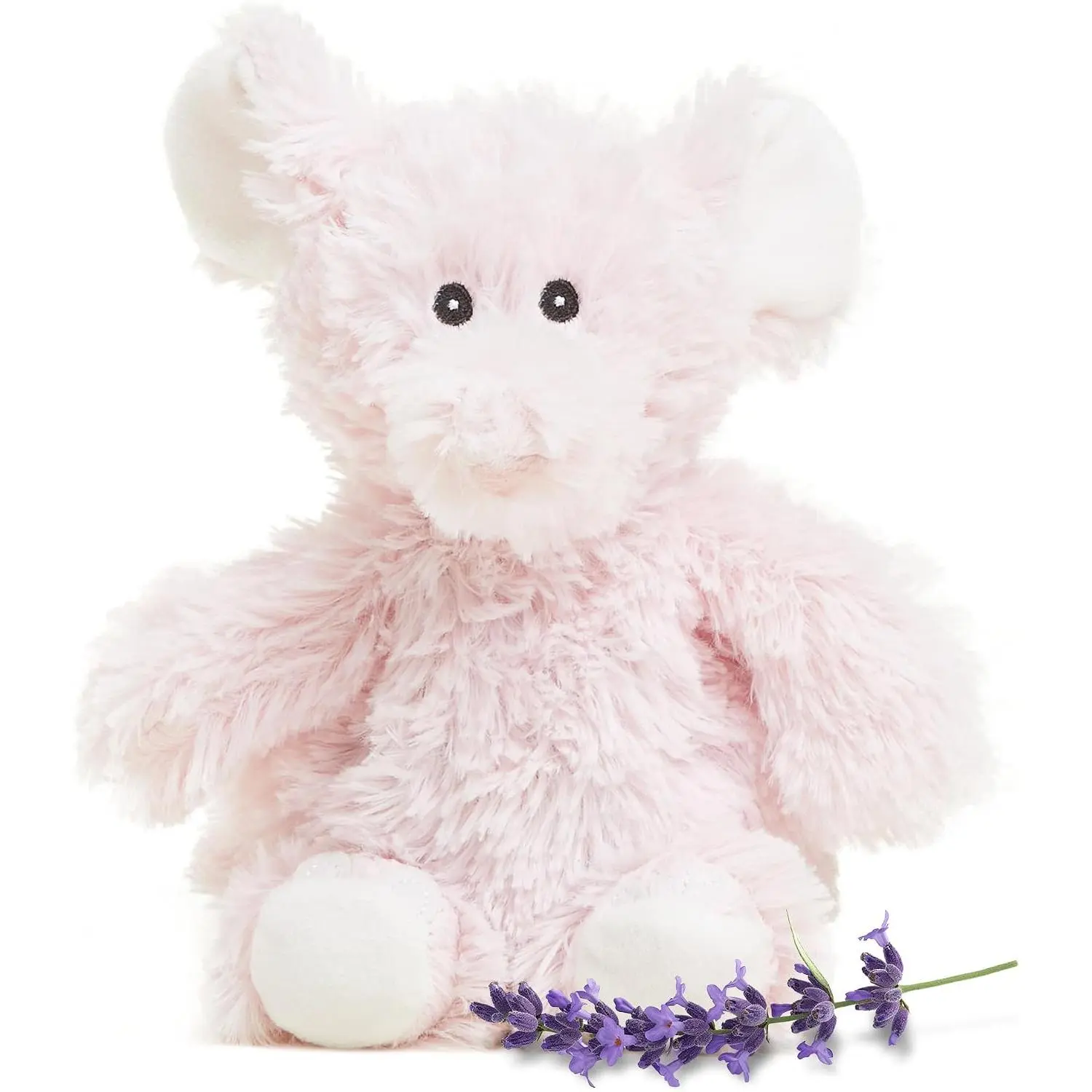 Junior Microwavable Stuffed Elephant, Weighted Plush, Pink