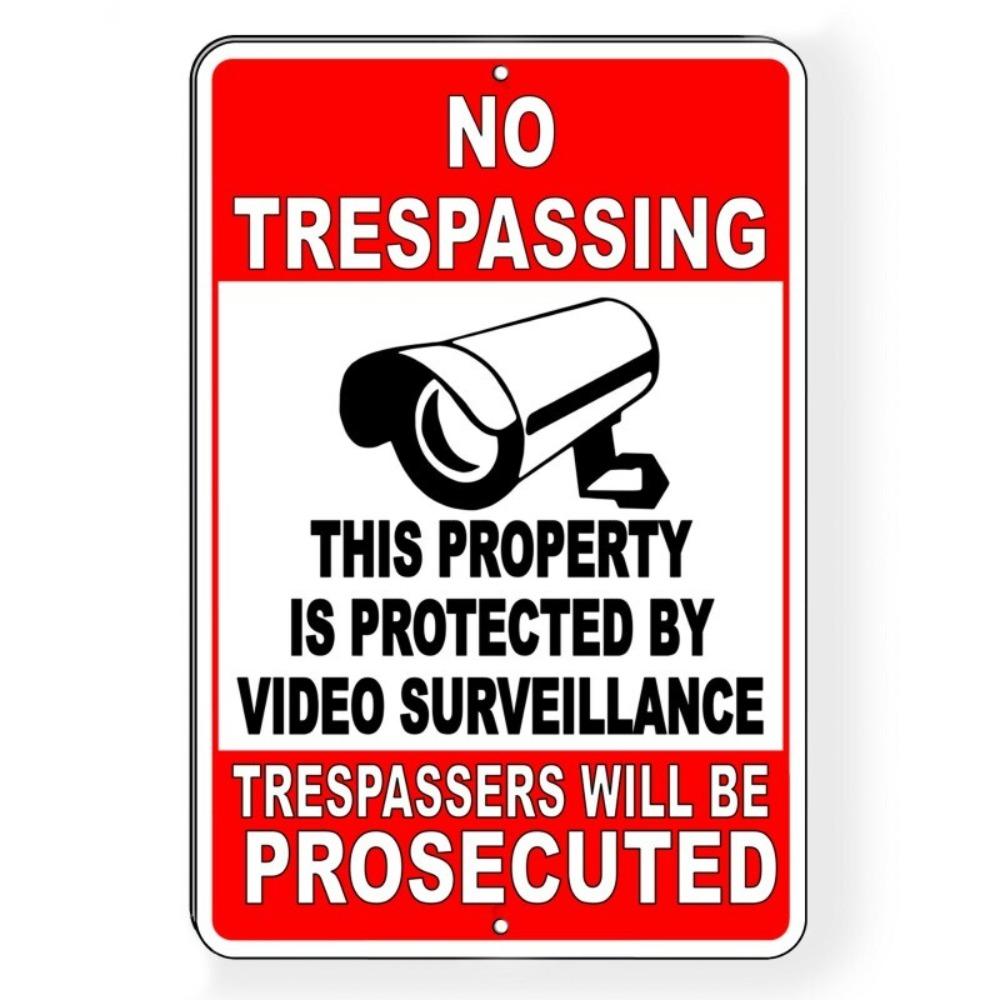 Security Camera in Use Warning Sign Outdoor Aluminum Poster 8 x 12 Inches for Home and Property Safety Protection