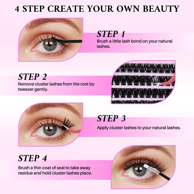 640PCS 20D40D60D80D Individual False Cluster Book Kit High Capacity Individual Lashes 9-16mm Mixed D Curl Natural Look Wispy Soft And Comfortable False Eyelashes Long-Lasting Individual Lashes Kit With Lash Bond&Seal And Tweezers And Lash Brush 640PCS 20D40D60D80D Individual False Cluster Book Kit High Capacity Individual Lashes 9-16mm Mixed D Curl Natural Look Wispy Soft And Comfortable False Eyelashes Long-Lasting Individual Lashes Kit With Lash Bond&Seal And Tweezers And Lash Brush