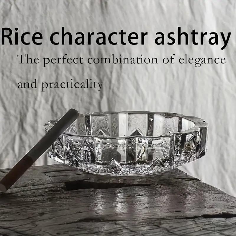 Modern Glass Ashtray with Reticulated Design, Portable & Decorative for Home Office, Indoor Outdoor Use, Perfect Gift for Father's Day