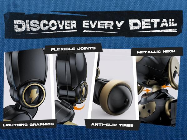 Ruko 18011 Robot Dog Toy, Smart Interactive Puppy with 30+ LED Faces, Remote & Gesture Control, Programmable Electronic Pet for Kids Ages 3–9, Black & Gold