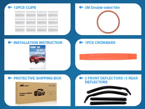 Nilight in Channel Window Rain Guards for Toyota Highlander 2014 2015 2016 2017 2018 2019 Vent Window Visors, Window Deflectors-4PCS Car Accessories Automotive