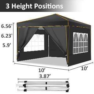 COBIZI 10x10 Pop up Canopy, Canopy Tent 10x10 Gazebos, Ez up Canopy for Parties Beach Camping Party Event Shelter Sun Shade