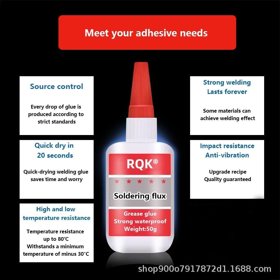 50g Instant Adhesive (1 Count), Universal Quick-drying Welding Glue, All Purpose Superglue, Repair Glue for Glass, Plastic, Wood, Ceramic and Leather