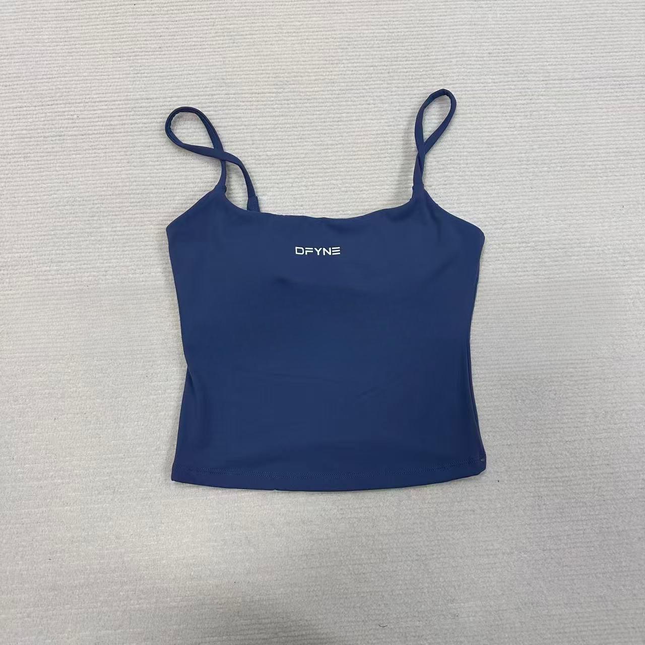 DFYNE Double Shoulder Strap Yoga Tank Top | Brushed Fabric, Soft and Skin-Friendly | Backless Design, Show Off Elegant Shoulder Shapes During Fitness