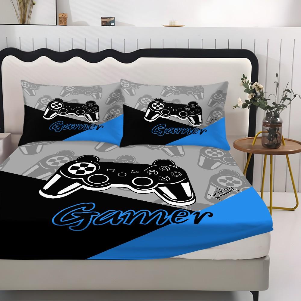 Gaming Controller Bed Sheet Set, High-Quality Fabric, All-Season Lightweight, Trendy Bedroom Linen, Comfortable Sleep, No Padding