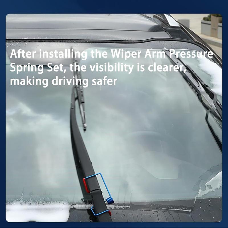 Windshield Wiper Arm Pressure Spring Booster - 2 Pack Practical Assistive Spring Wiper Arms, Enhance Wiper Performance, Easy Install, Improved Visibility in Rain/Snow (2 Packs)