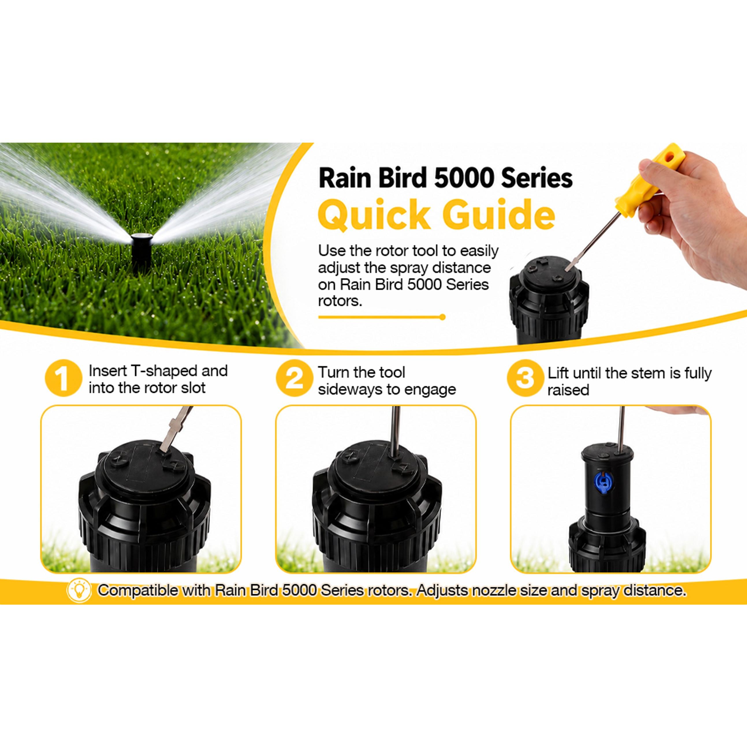 Sprinkler Tool Pack for Irrigation Repair, Compatible with Hunter MP Rotator, PGP, Rain Bird 5000 Series, Rotor Adjustment and Spray Head Pull Up Tools, Lawn Sprinkler Maintenance for Garden