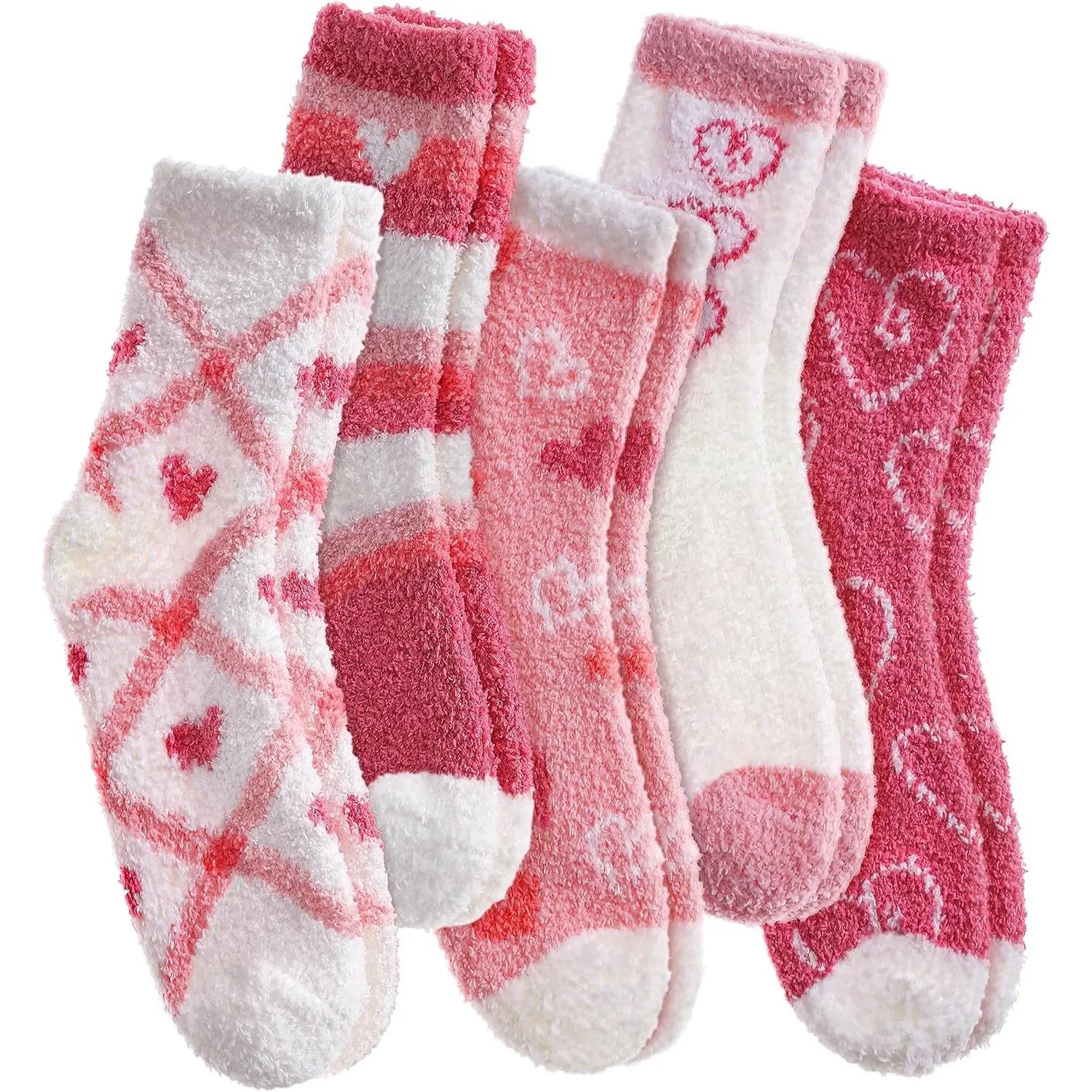 Women's Fuzzy Soft Fluffy Cozy Warm Slipper Socks for Home Sleeping, 6 or 5 PairsGift