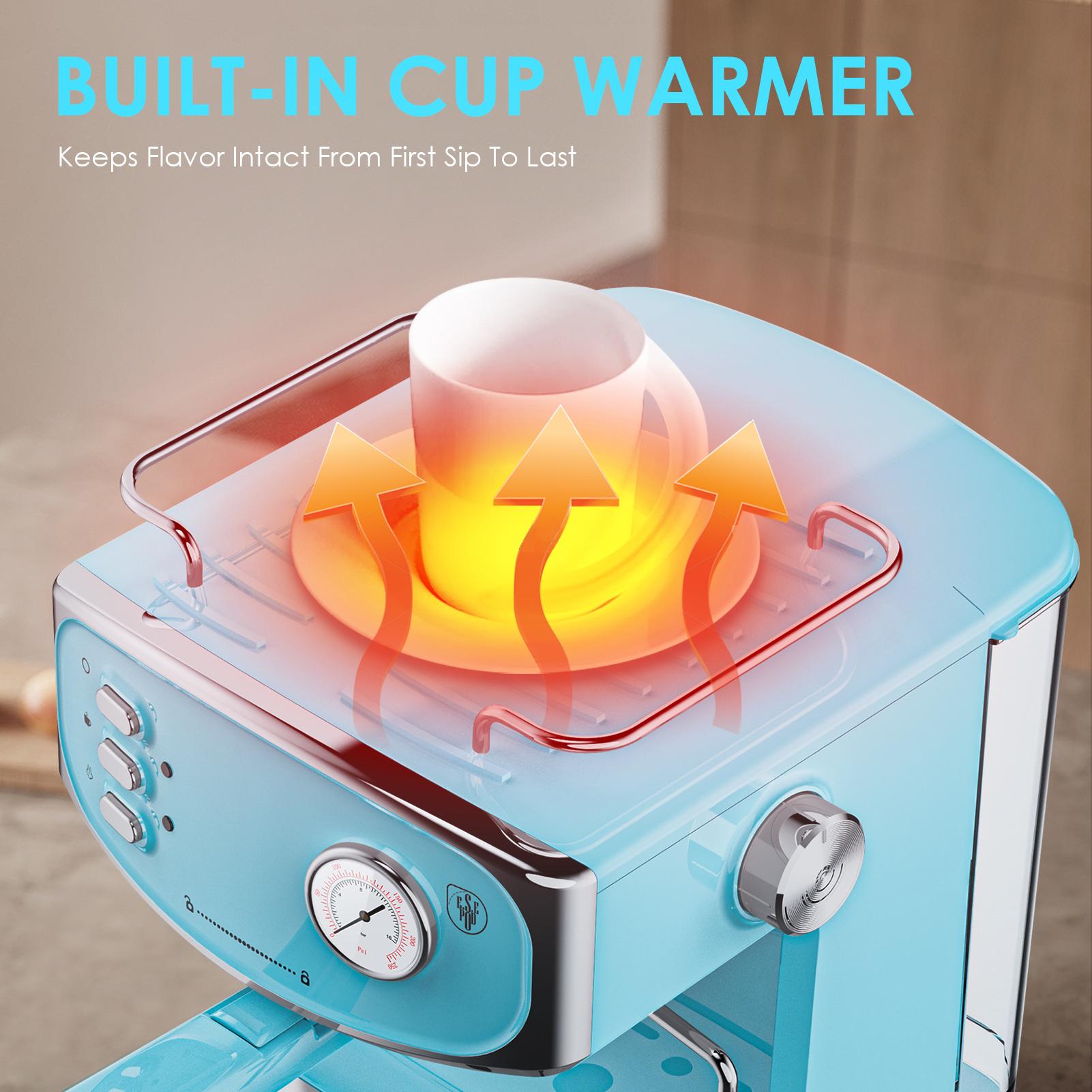 Plum chef 20 Bar Espresso Machine for home- Professional Compact Espresso Maker with Milk Frother Steam Wand, Pressure Gauge & 54oz Large Water Tank, Low Noise Fast Brewing for Cappuccino, Latte