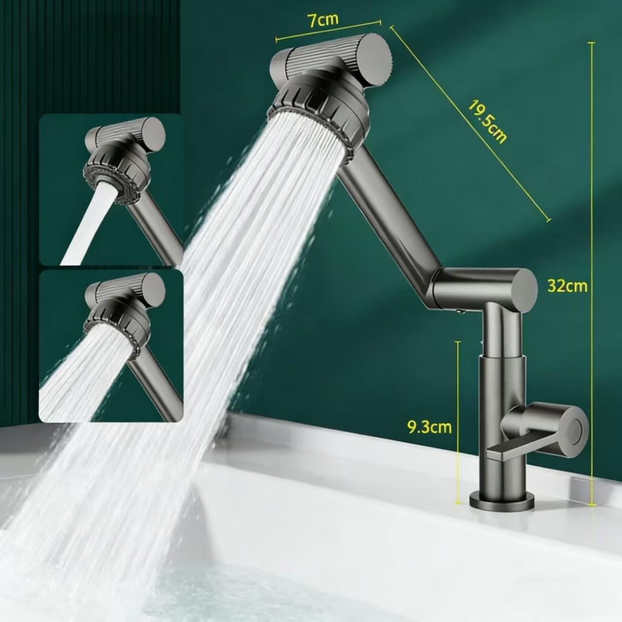1080° Rotating Single Cold Water Faucet, Two-Tier Flow Mode, Universal Rotation, Ideal for Bathroom Sink and Kitchen Faucet
