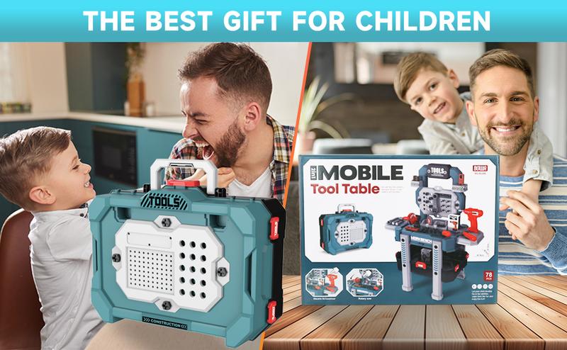 Kids Tool Set, Toddler Tool Bench Set with Realistic Tools Kit, Kids Workbench with Toy Drill, Pretend Play Learning Construction Toy Tool Set,Kids Tool Box for Boys Girls (Green)