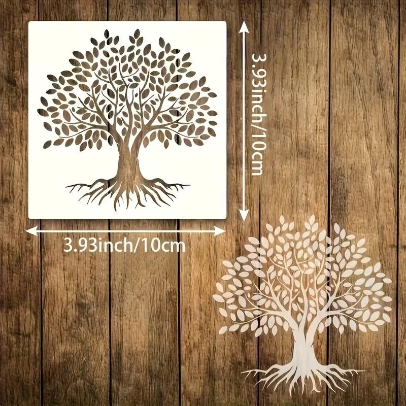 7pcs Tree of Life Stencil, Reusable Plastic Template for Painting, Spray Guns, Canvas Decor, Art Crafts, Wall & Floor Ornament