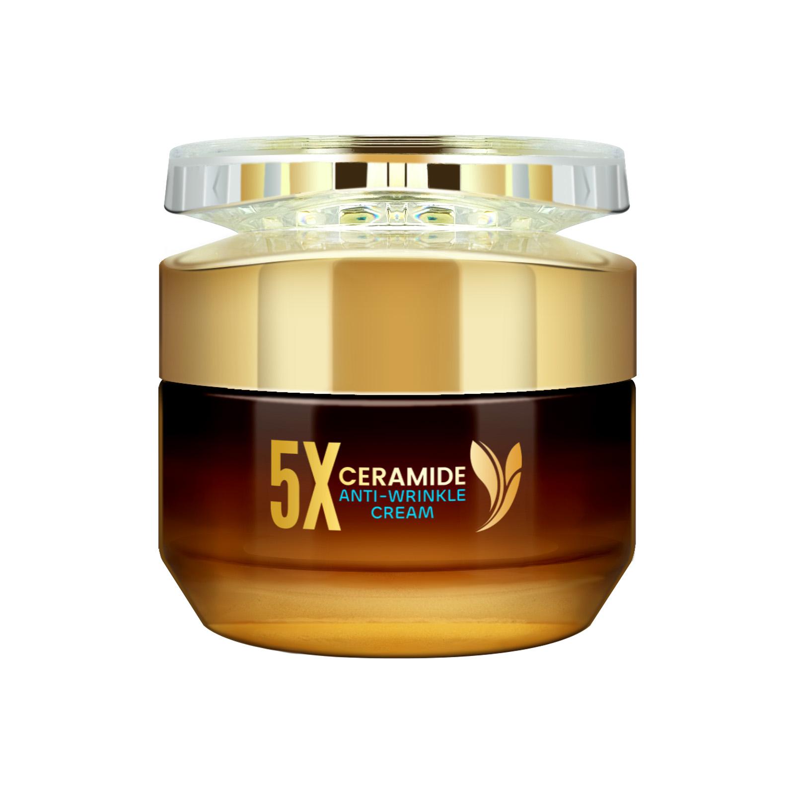 Ceramide Repair Anti-Wrinkle Face Cream, Deep Hydration, Fade Fine Lines, Improve Dark Circles, Gentle on Skin, 50g, Contains Ceramide, Centella, Ha