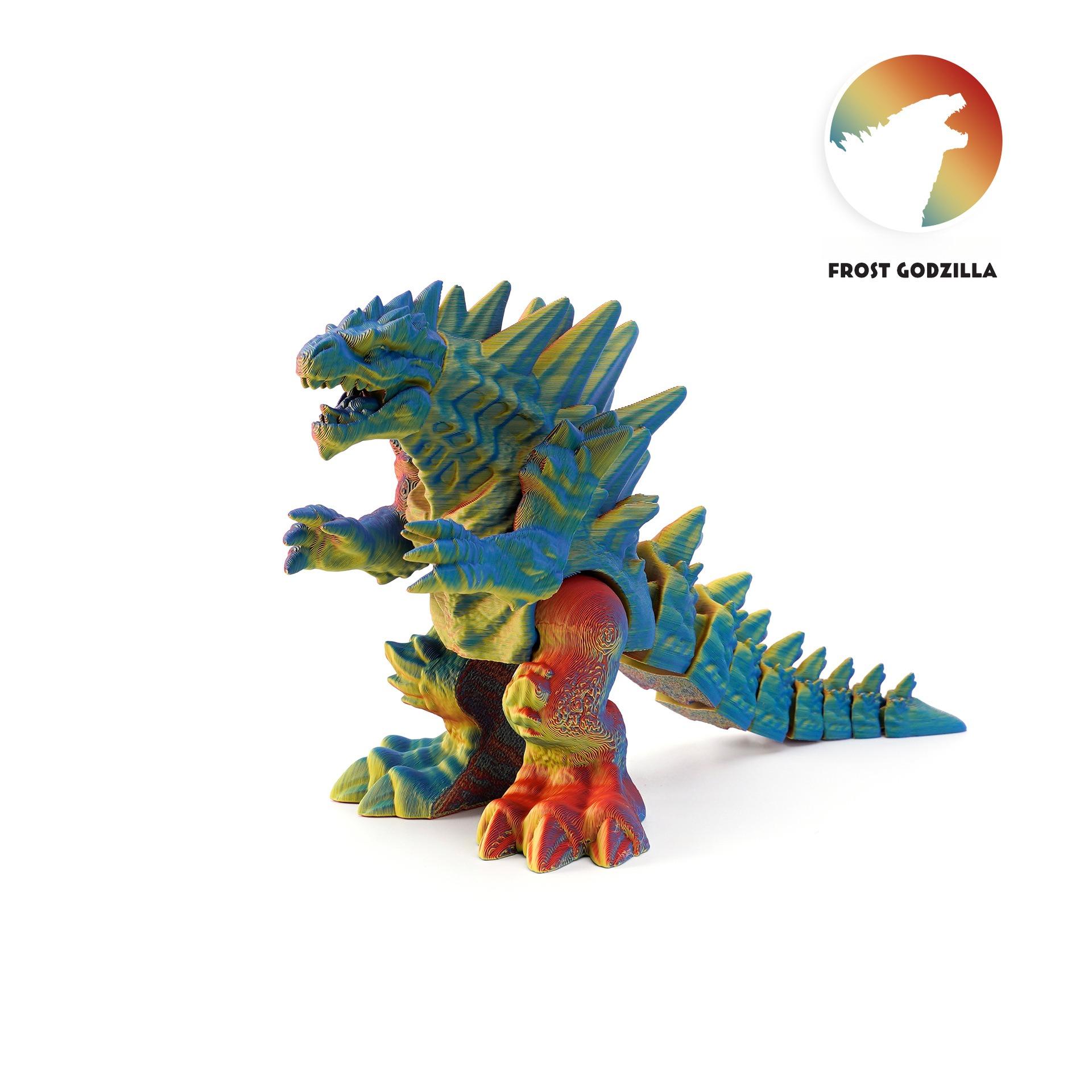 3D Printed Ice Godzilla Desktop Ornament, Transforming Figure Gift for Boys, Craftsmanship Toy, Trendy Collectible