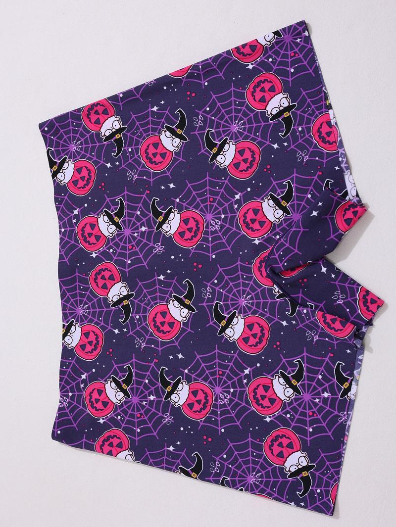 Women's Leopard Print Halloween Seamless Underwear Set, Fitted Mid-Waist Ice Silk Panties, Casual All-Season Comfortable Fit, Soft Breathable Knicker