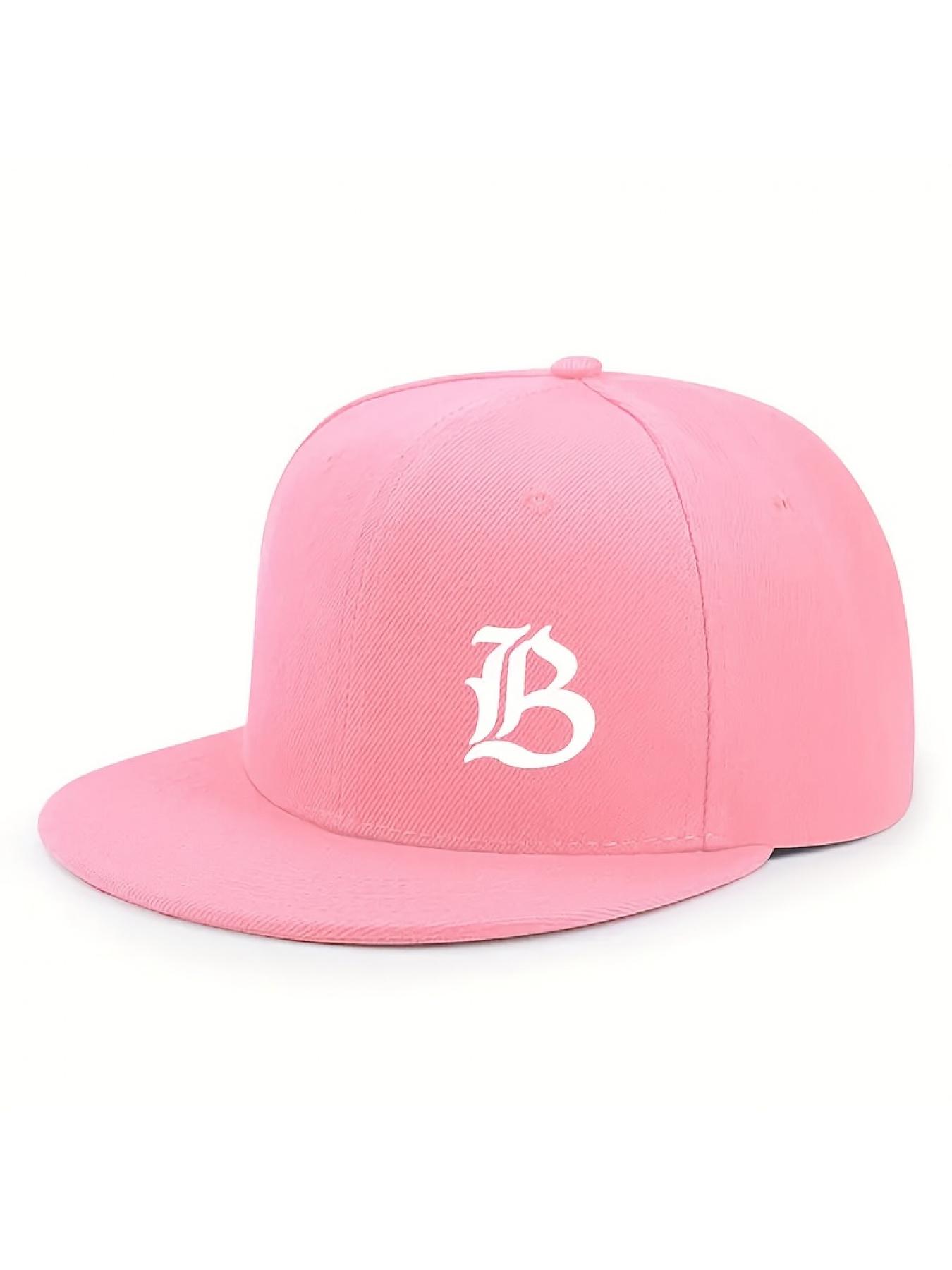 Woven Fabric.Urban Streetwear Baseball Cap for Men & Women - Flat-Brimmed Sun Hat with Bold 'B' Logo