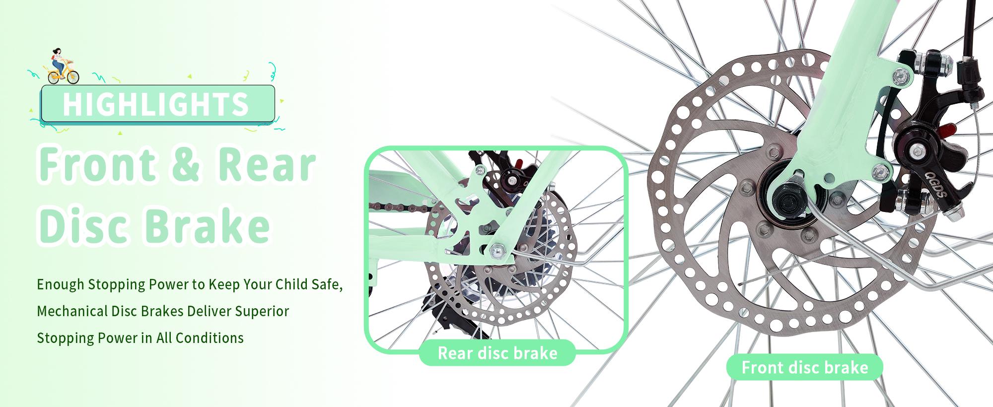 Kids Bike, Retro Cruiser Bike for Girls, 20 24 Inch 7-Speed Kids Bicycles for Ages 6-14 Girls Youth with Rattan Basket, Dual-Disc Brake Carbon Steel Frame Lightweight Bicycle, Multiple Colors