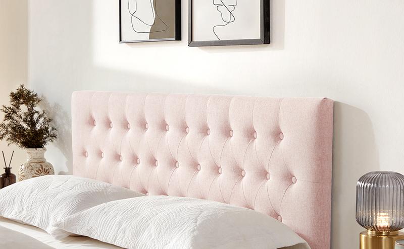 Tufted Upholstered Headboard Twin/Full/Queen/King Size, Solid Wood Head Board with Durable Metal Legs, Adjustable Height Bed headboard from 37” to 51” Fabric Headboard in Modern Button Design