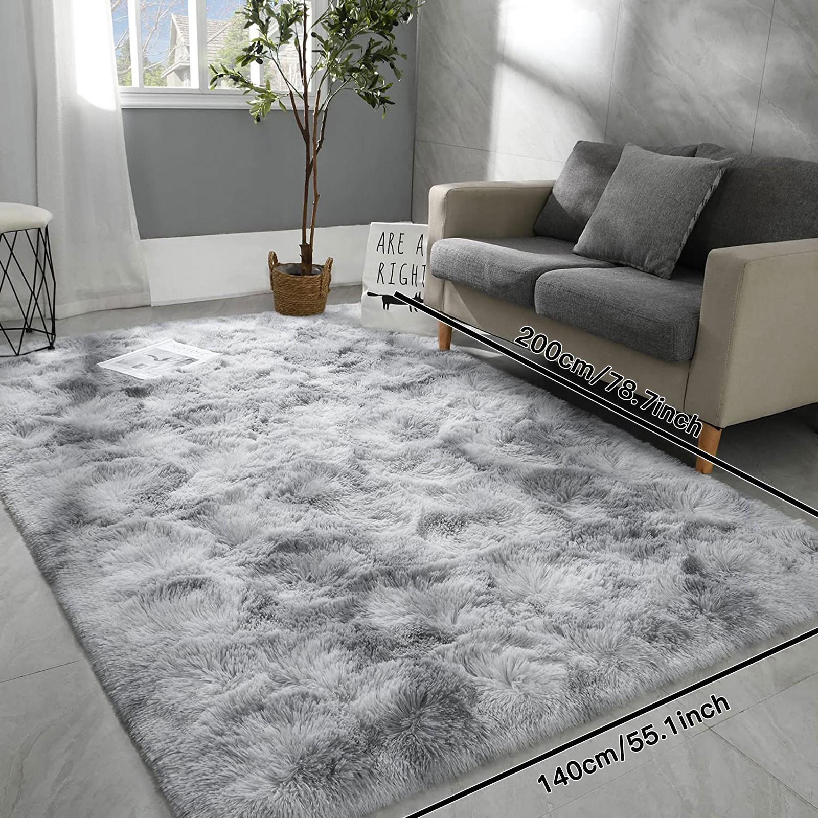 Ultra Soft Solid Color Plush Area Rug, Long Pile Carpet for Living Room, Bedroom, and Window Sill, Cozy Floor Mat for Home Decor, Furry Soft Rugs, Fluffy Rug