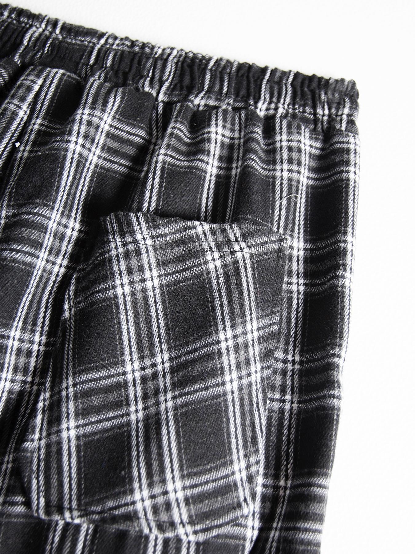Men's Plaid Lounge Pants - Soft & Comfortable Sleepwear with Straight Cut and Drawstring Waist, Suitable for Daily Home Wear and Outdoor Strolls, Loungewear