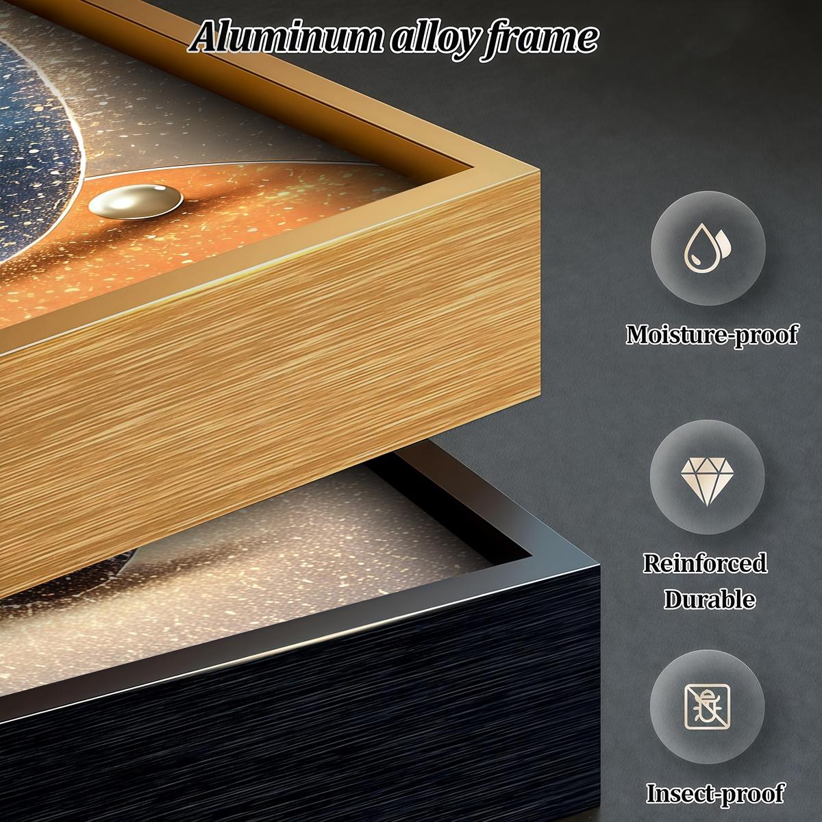 3 Counts Aluminum Alloy Framed Painting, Modern Abstract Geometric Sculpture Art Pictures, Home Decoration For Living Room, Bedroom, Office, Restaurant, Hallway Wall Decor, Odorless Print Artwork, Luxury Perfect Gift For Friends And Family