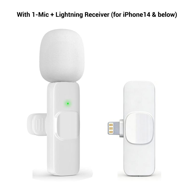 Wireless Lapel Microphone Noise Reduction for iPhone Android Plug-And-Play Professional Recording Phone Mic for Live Streaming Shorts Videos Tiktok Youtube Vlog Interview Online Classes Live Podcast Equipment