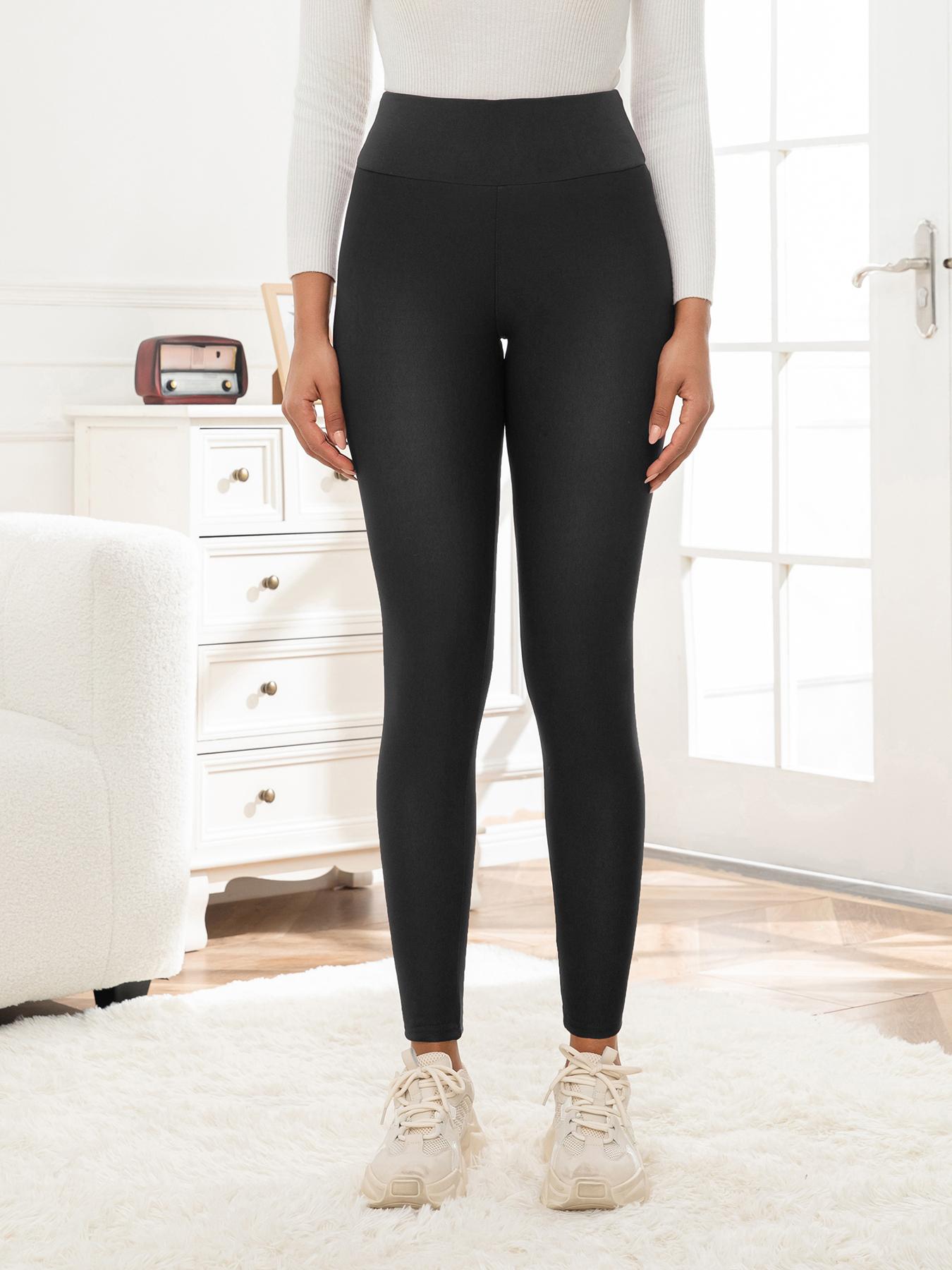Women's Winter Fleece Lined Leggings, High Waist Warm Long Pants, Sporty Casual Daily Wear, Pack of 3, Thickened & Comfortable