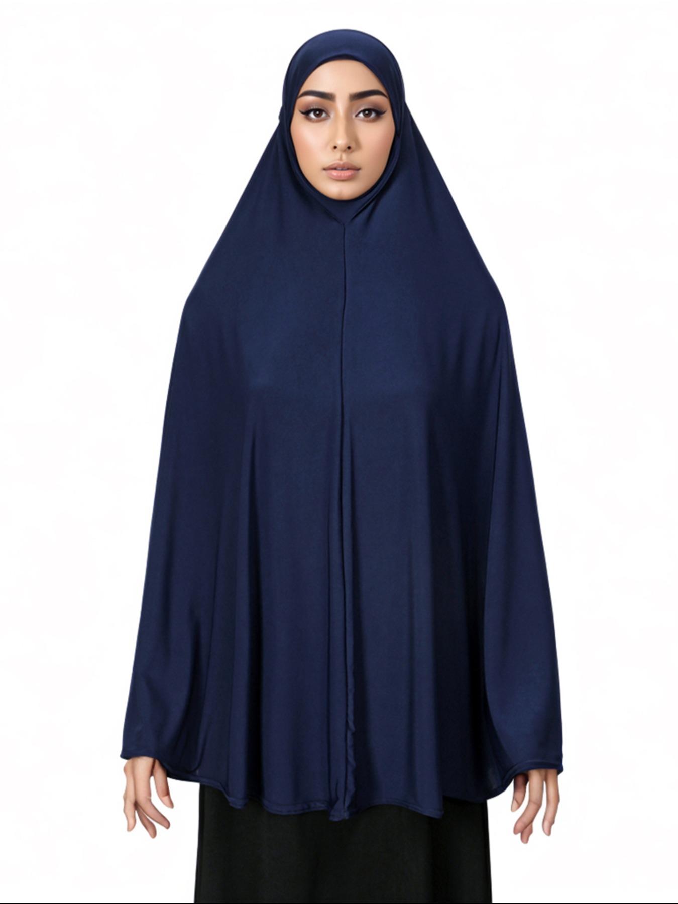 Women's Solid Color Instant Hijab, Casual Elegant Hijab for Daily Wear, Fashion Accessories for Women & Girls