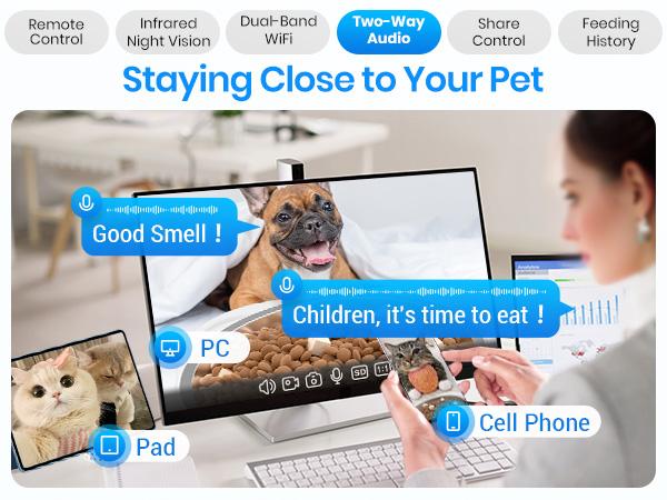 Frienhund by Apasiri Smart Cat Feeder for Busy Cat Owners 2K Camera Night Vision Remote Feeding 7L Large Capacity Easy to Clean For Cats and Dogs