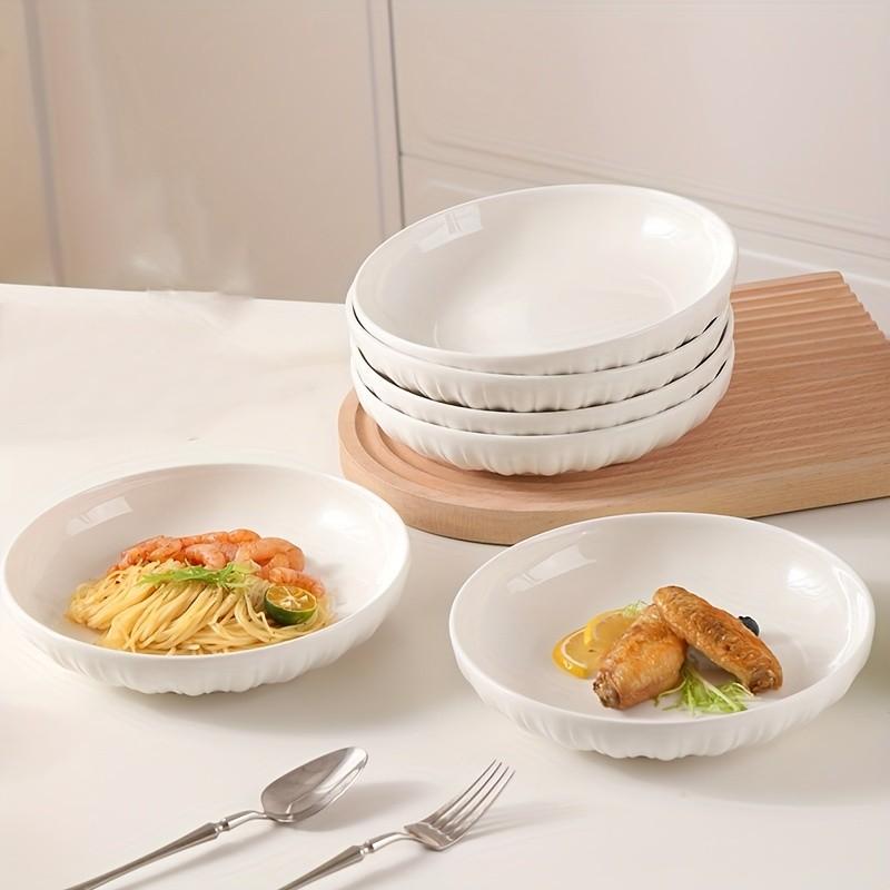 12pcs Ceramic Dinnerware Set, 4 Bowls 4 Plates 4 Spoons, Complete Tableware Set, Dishwasher & Microwave Safe, Home Daily Use