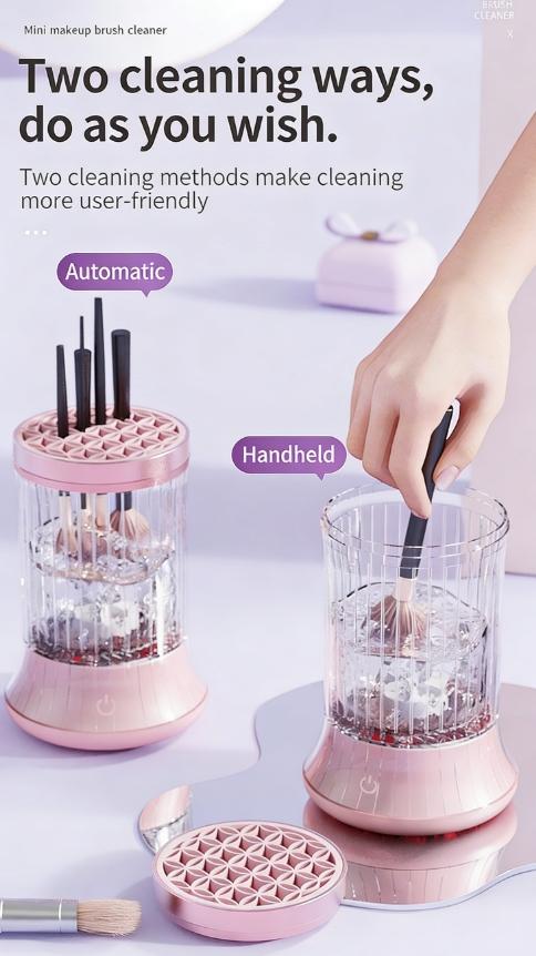 New USB Plug-In Makeup Brush Automatic Cleaner, Electric Lazy Person Quick Dry Cleaning Tool, Essential Beauty Accessory