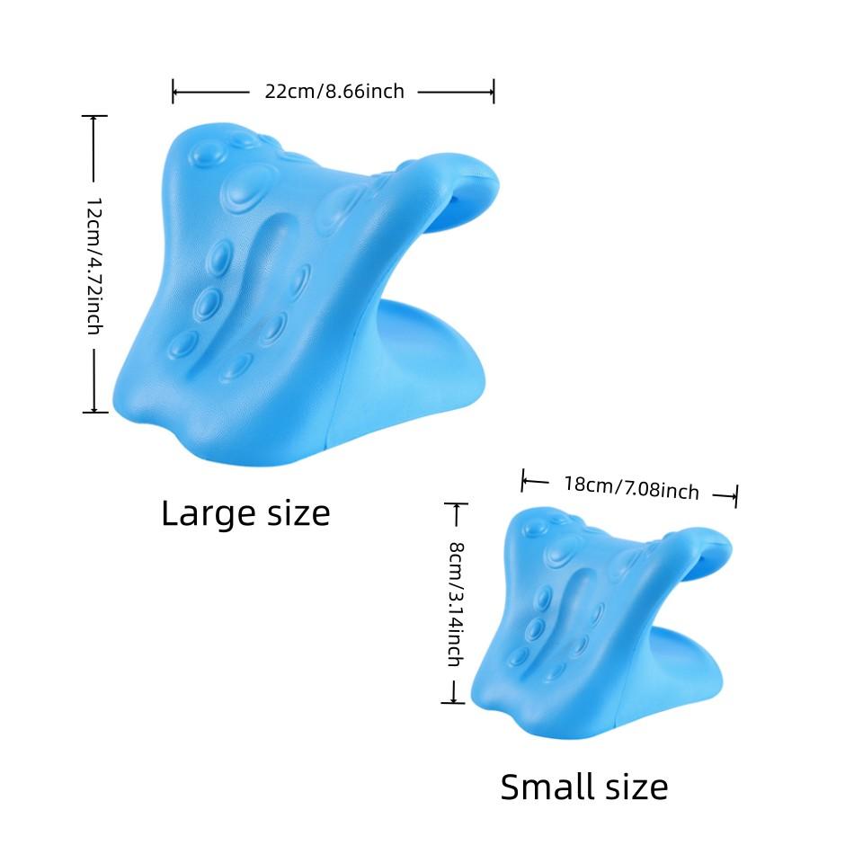 Neck Stretching Device and Cervical Traction Pillow, Pain Relief for Neck and Shoulder, Spinal and Neck Corrector, Blue Color