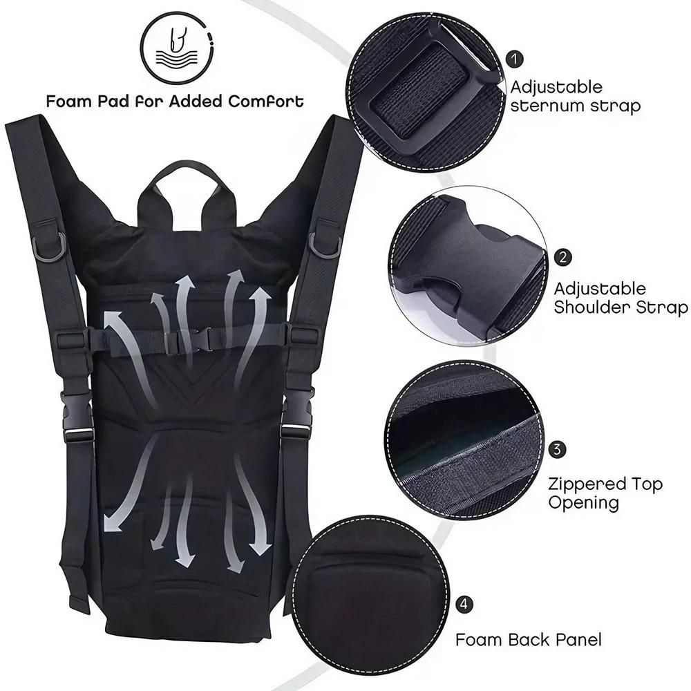 Military 3L Hydration Pack: Leak-Proof Tactical Backpack for Running, Cycling, Hiking. Wide Mouth, Adjustable, Waterproof & Durable. Emergency Survival Gear, Outdoor Adventure Must-Have. Long-Distance Trek Companion. Built for Harsh Environments.