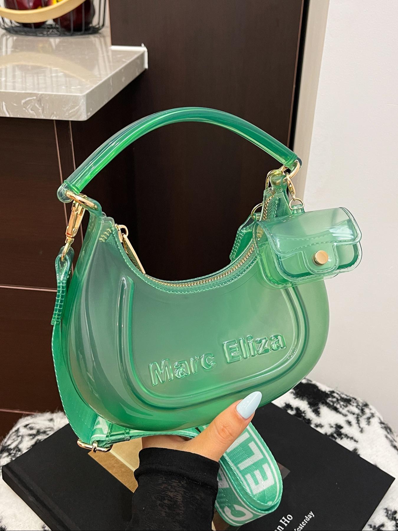 2026 New European and American Style Korean Version Unique Design High-End Crossbody Bag, Small Handbag, Transparent Shell Bag, Jelly Bag