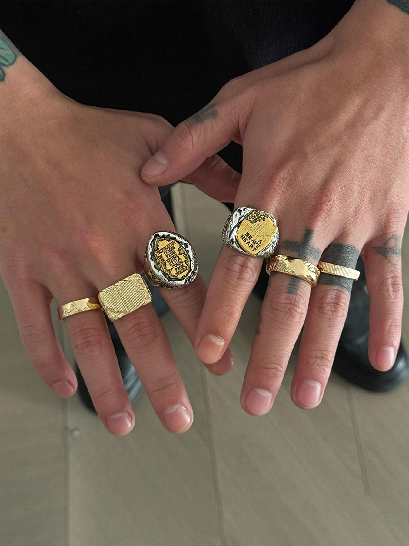 Fashion Asymmetric Metal Ring for Men, Hip Hop Unique Vintage Punk Jewelry, Luxurious Fashion Accessory, Ideal for Daily Wear and Special Occasions