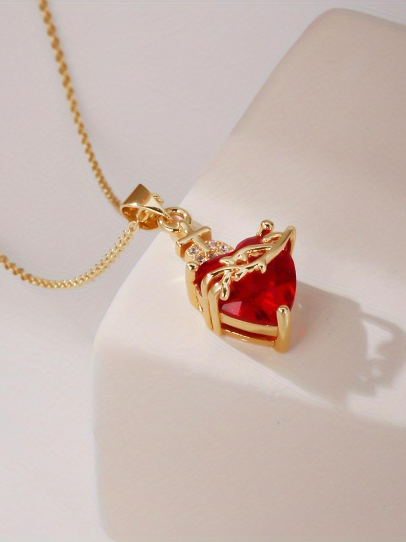 Vintage Heart Cross Pendant Necklace with Zircon, Fashionable Elegant Women's Jewelry, Perfect Valentine's Day Gift, Heart Design Necklace