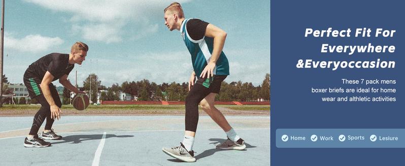 BAMBOO COOL Men's Breathable Underwear Moisture-Wicking Mesh Boxer Briefs Performance christmas gifts for men 4 &7 Pack Smooth Stretch