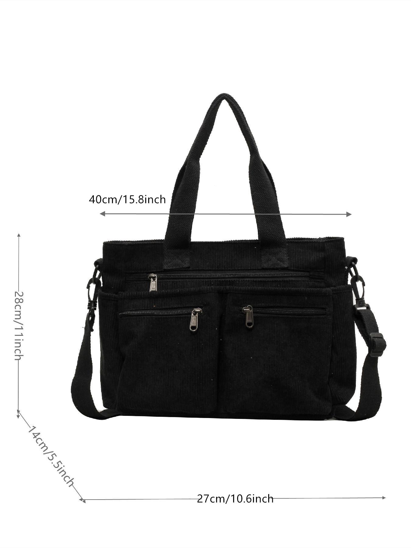 25 fall&winter Women's Casual Solid Color Zipper Crossbody Bag, Large Capacity Multi-pocket Design Portable Shoulder Bag for Daily Used, Girl Fashionable Shopping Bag