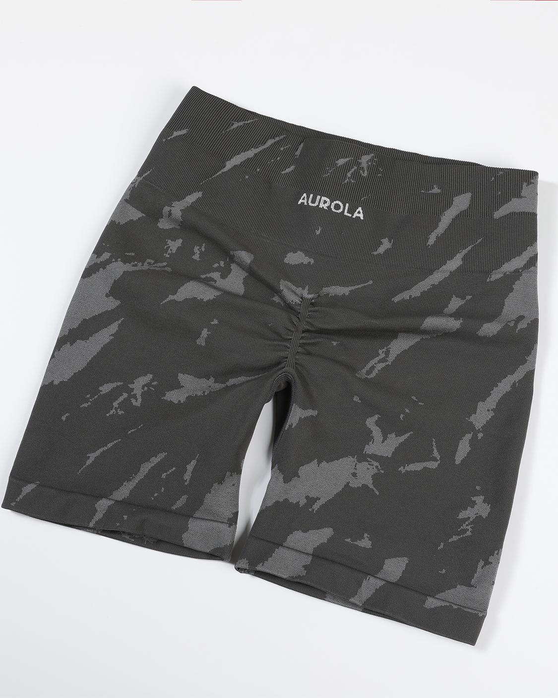 AUROLA Zebra Women Seamless Scrunch Workout Shorts High Waisted Gym Yoga Short