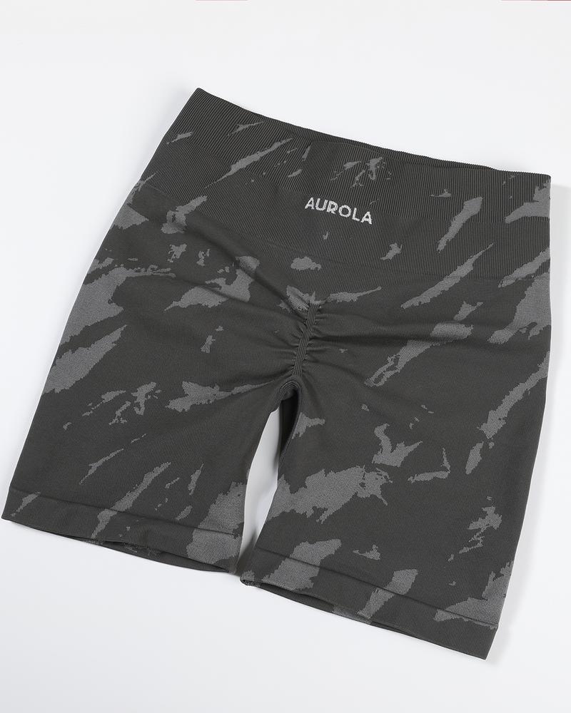 AUROLA Zebra Women Seamless Scrunch Workout Shorts High Waisted Gym Yoga Short