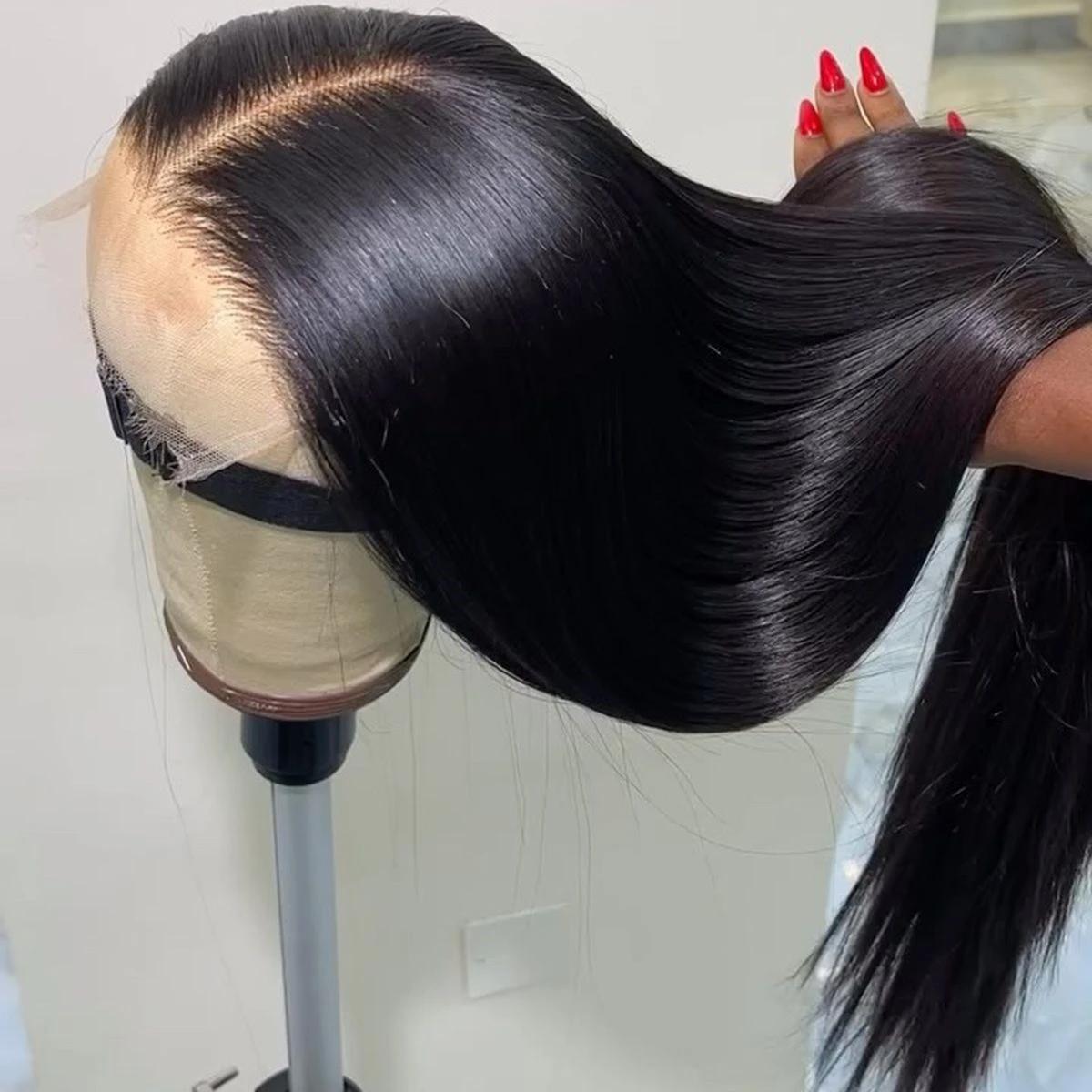 Bling Hair Straight 13x6 Hd Lace Front Wigs Human Hair 180 Density 13x4 Transparent Lace Frontal Wigs with Baby Hair Natural Hairline Long Straight for Black Women Natural Color FallFreshness